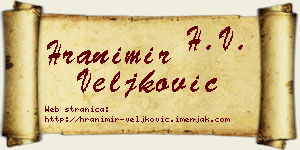 Hranimir Veljković vizit kartica
